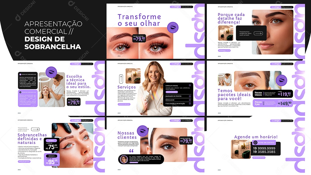 Apresentação Comercial Design de Sobrancelha PSD Editável