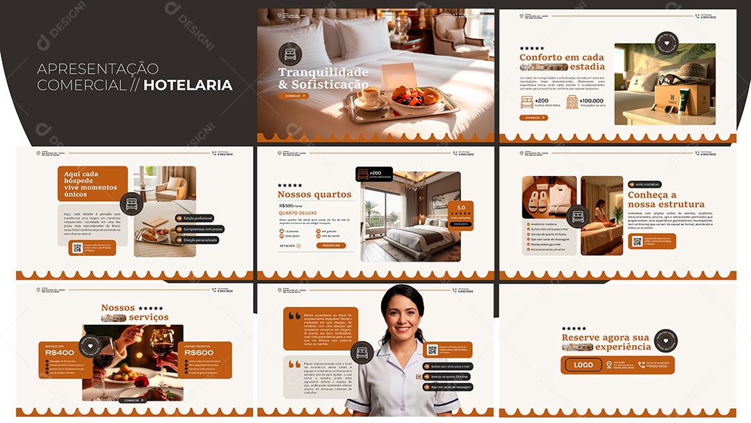 Apresentação Comercial Hotelaria PSD Editável
