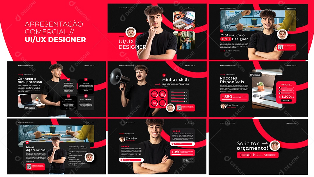 Apresentação Comercial Ux Designer Designer PSD Editável