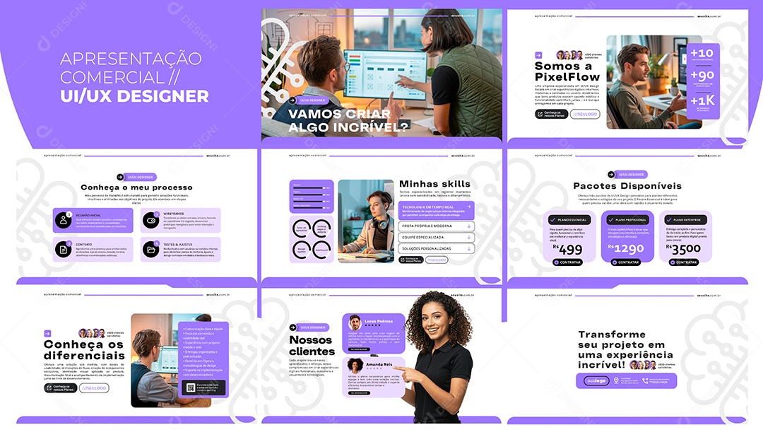 Apresentação Comercial Ux Designer Designer PSD Editável