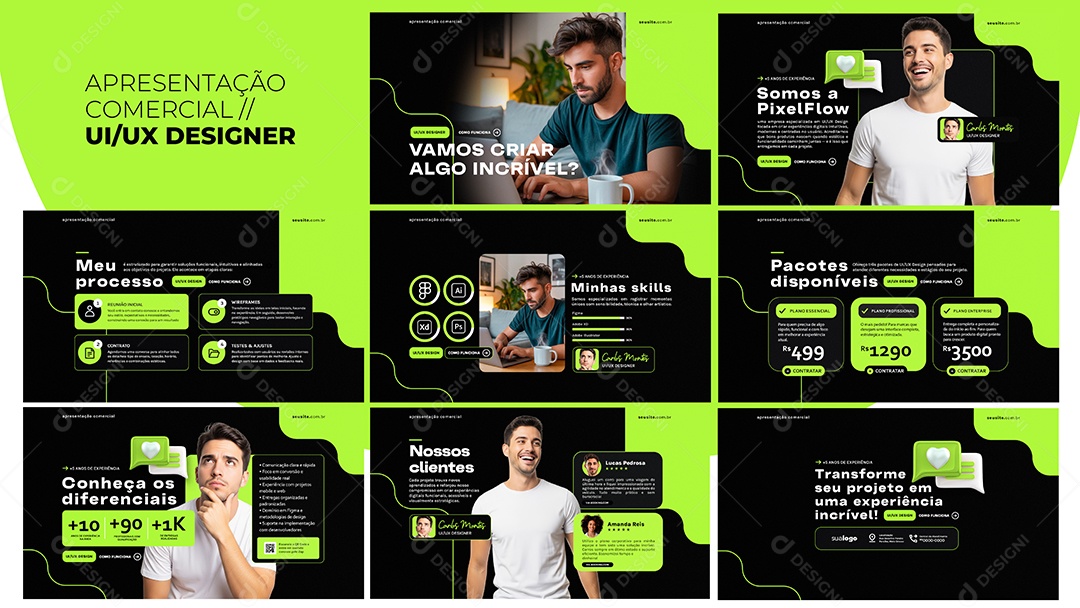 Apresentação Comercial Ux Designer Designer PSD Editável