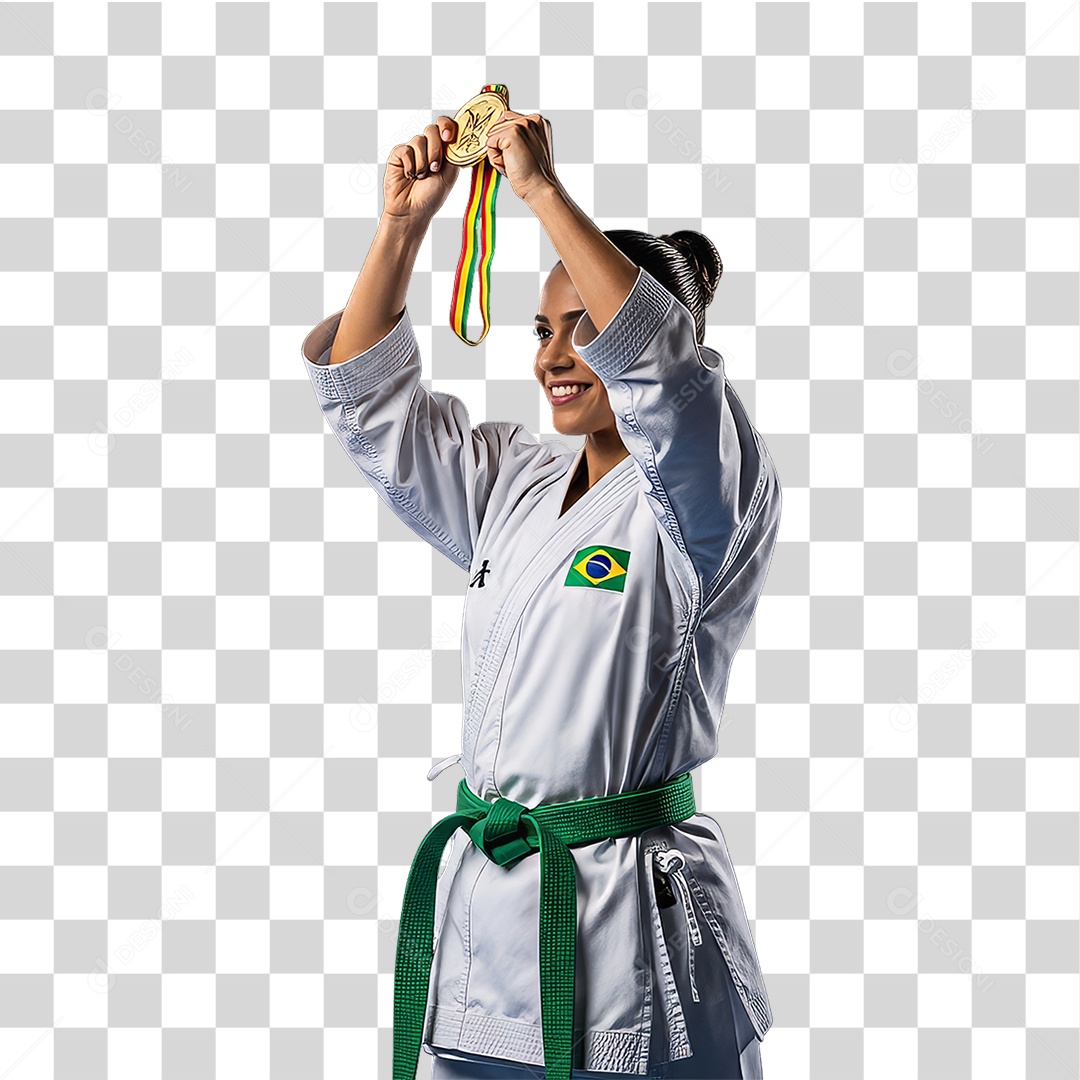 Lutadora de Karatê PNG Transparente