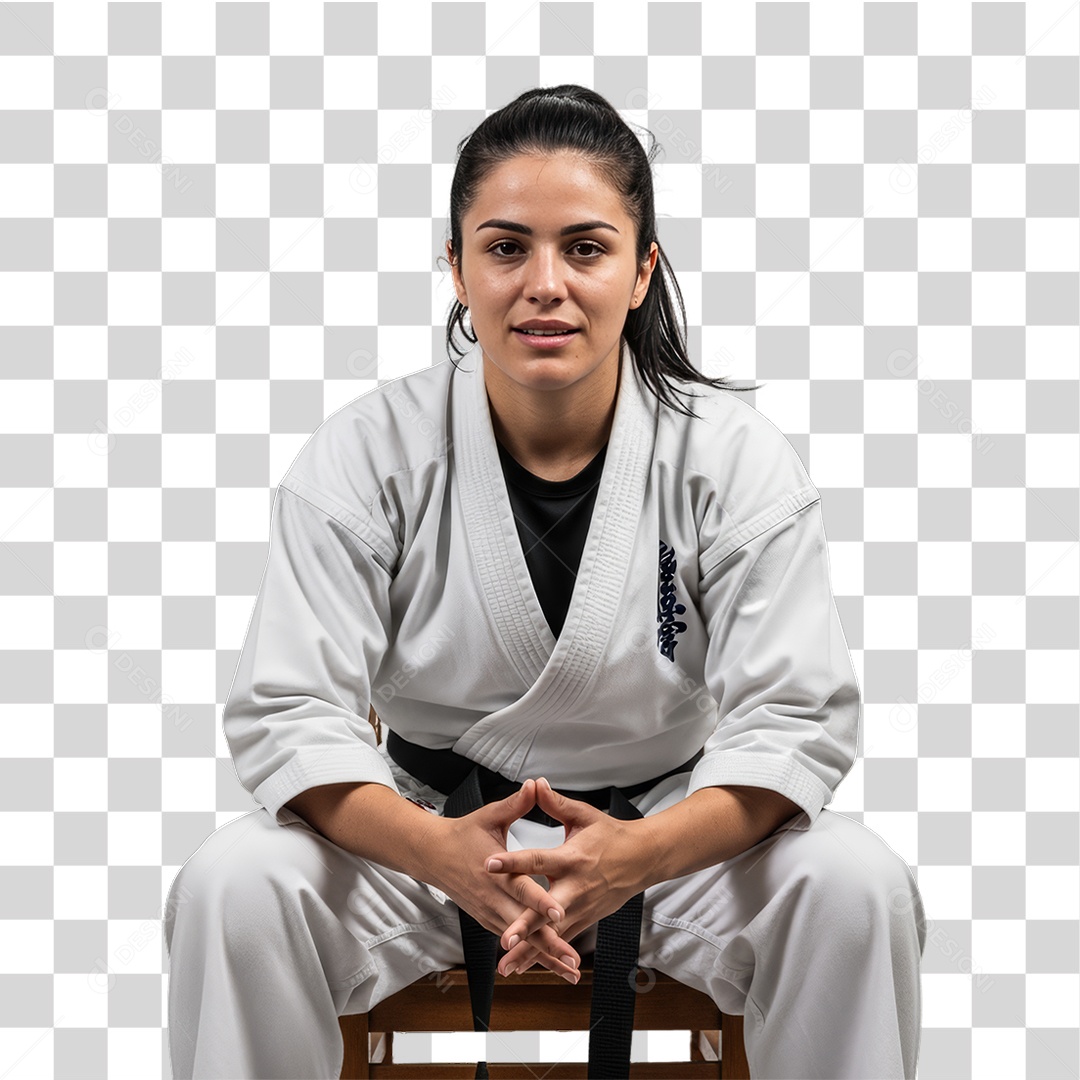Lutadora de Karatê PNG Transparente