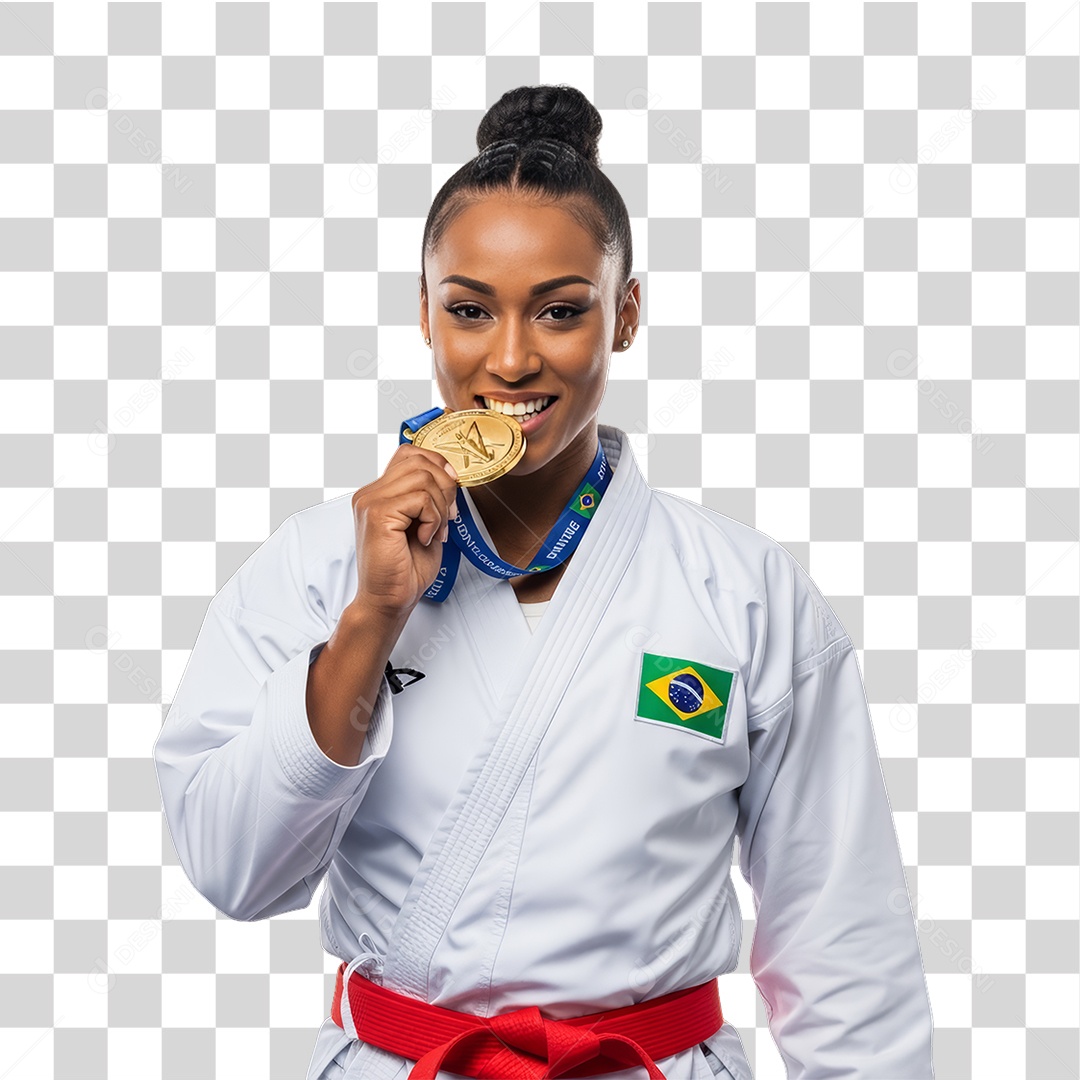 Lutadora de Karatê PNG Transparente