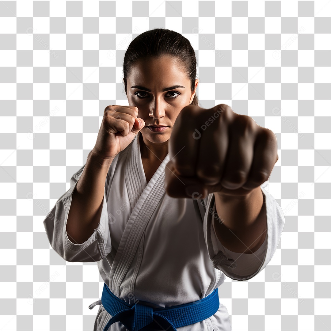 Lutadora de Karatê PNG Transparente