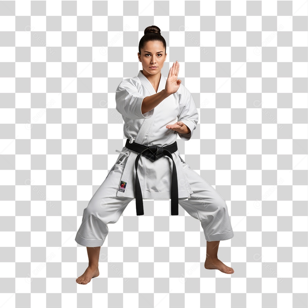 Lutadora de Karatê PNG Transparente