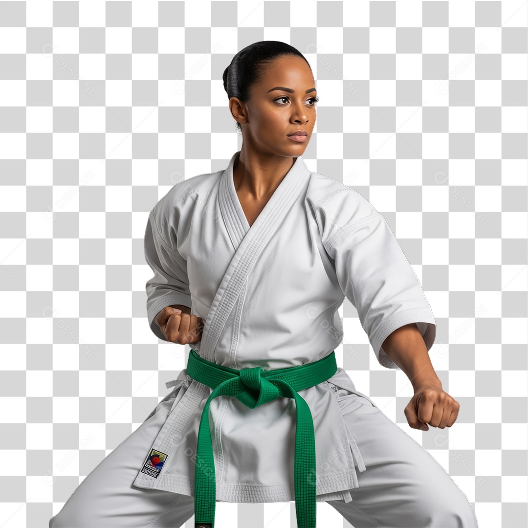 Lutadora de Karatê PNG Transparente