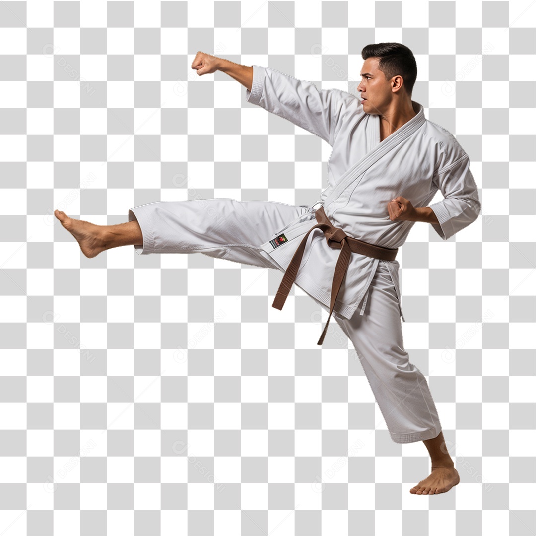 Lutador de Karatê PNG Transparente