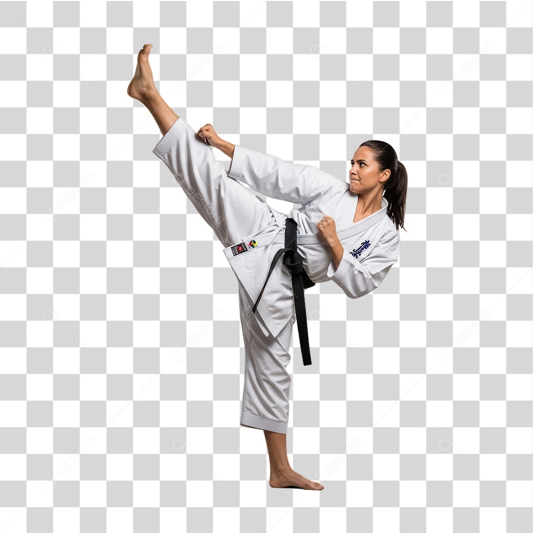 Lutadora de Karatê PNG Transparente