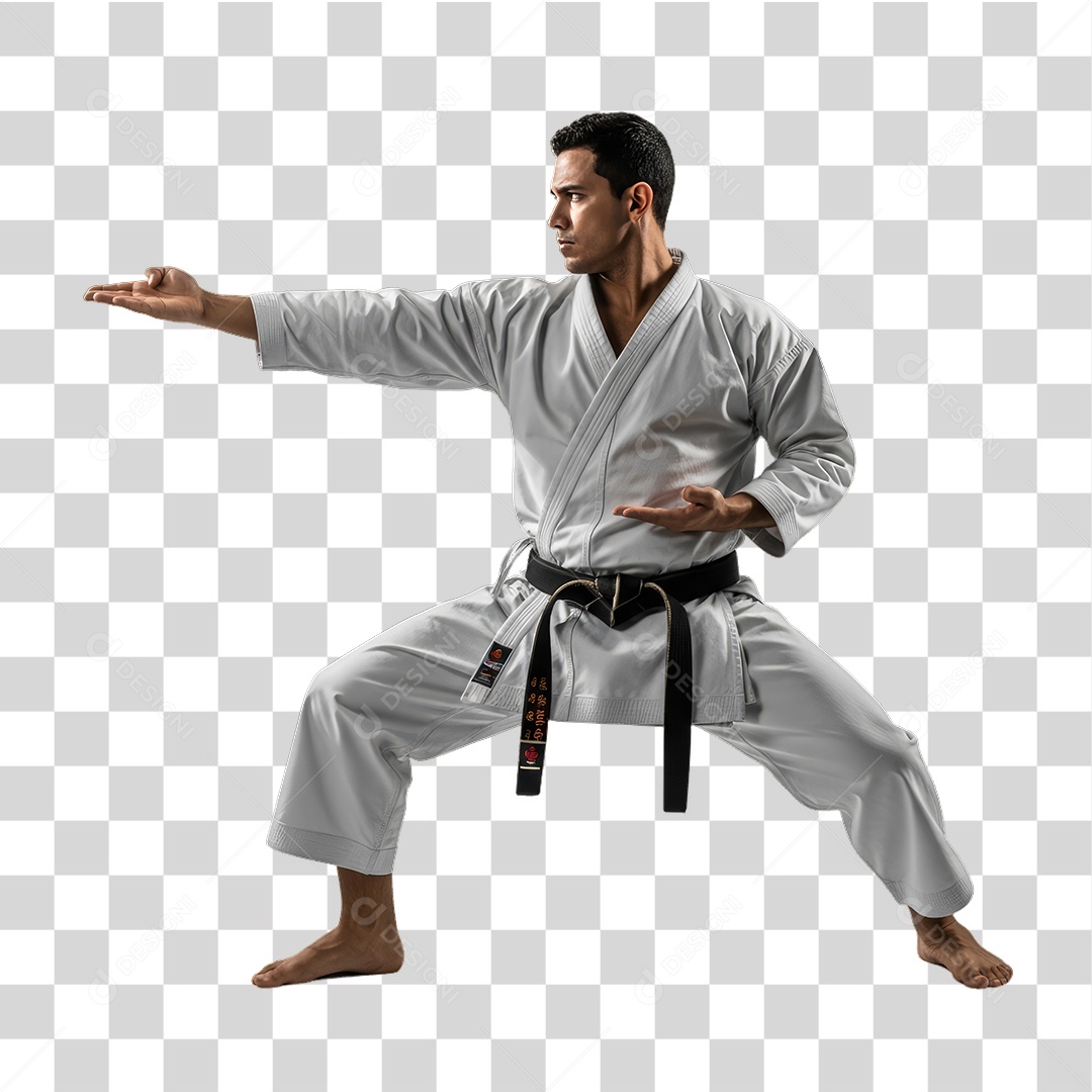 Lutador de Karatê PNG Transparente