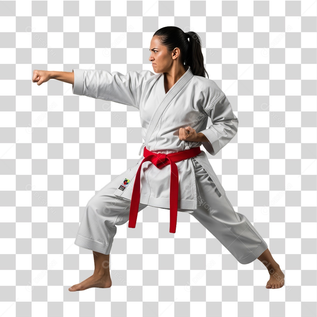 Lutadora de Karatê PNG Transparente