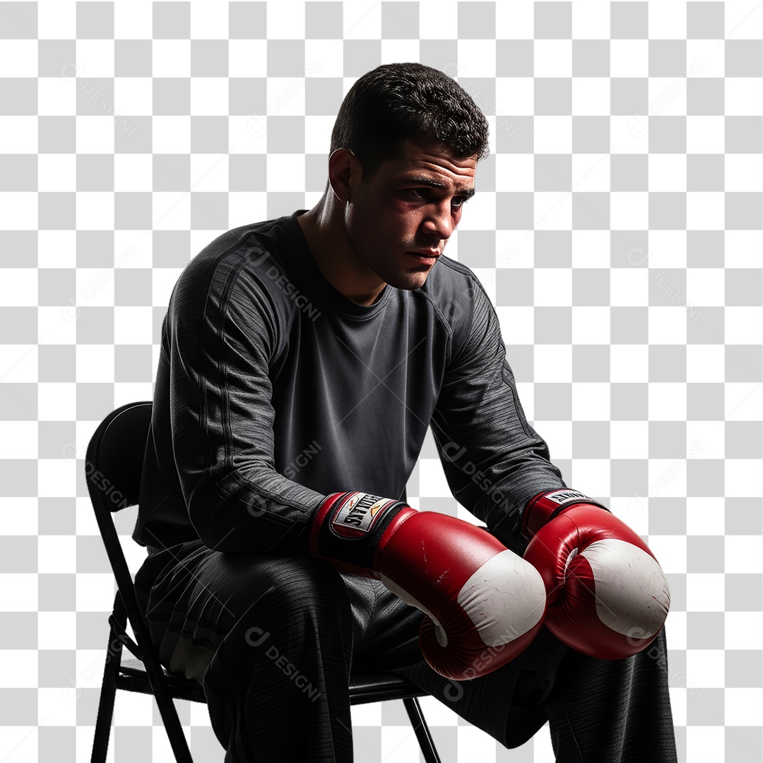 Lutador de Boxe PNG Transparente