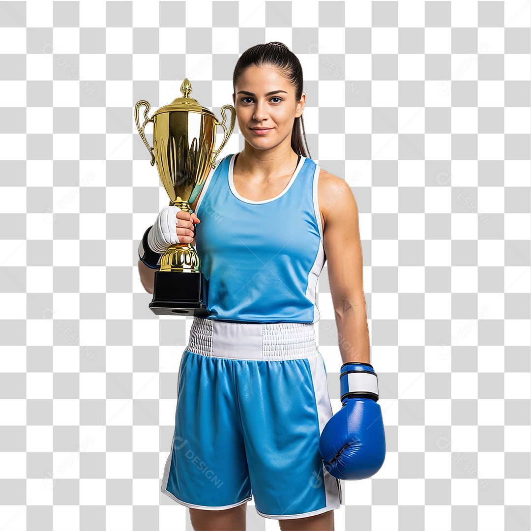 Lutadora de Boxe PNG Transparente