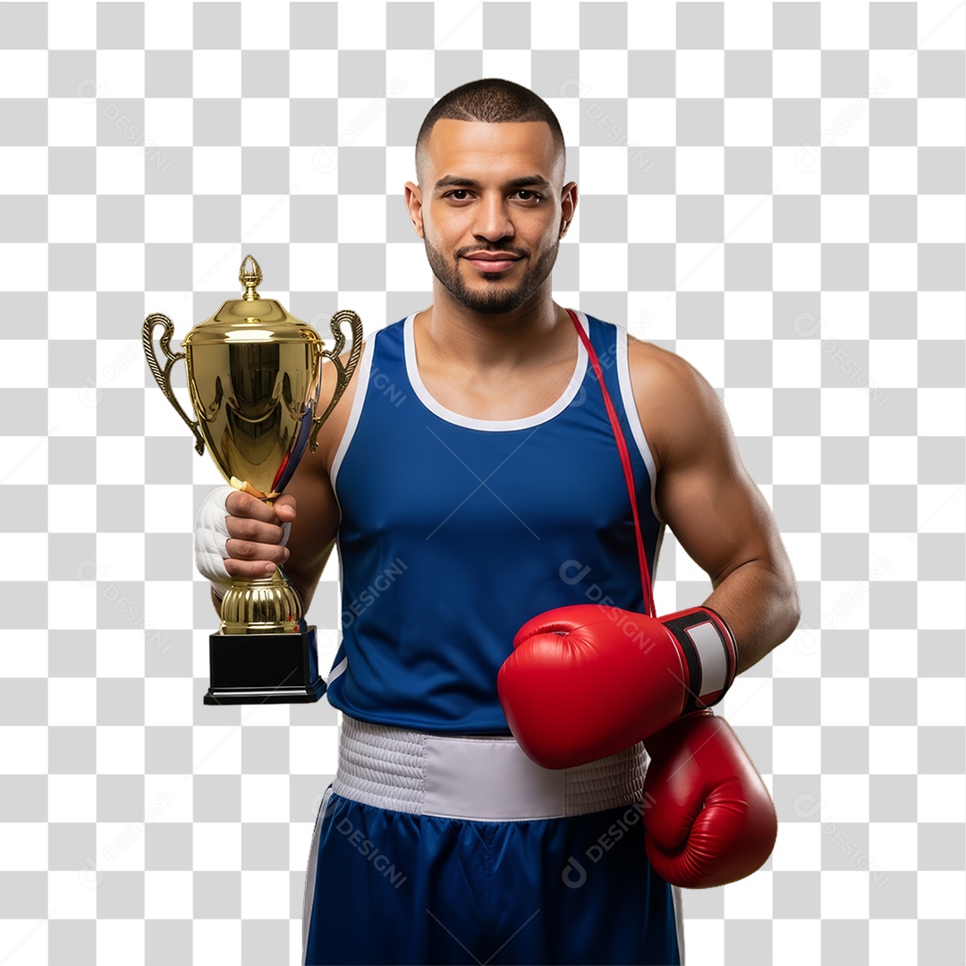 Lutador de Boxe PNG Transparente