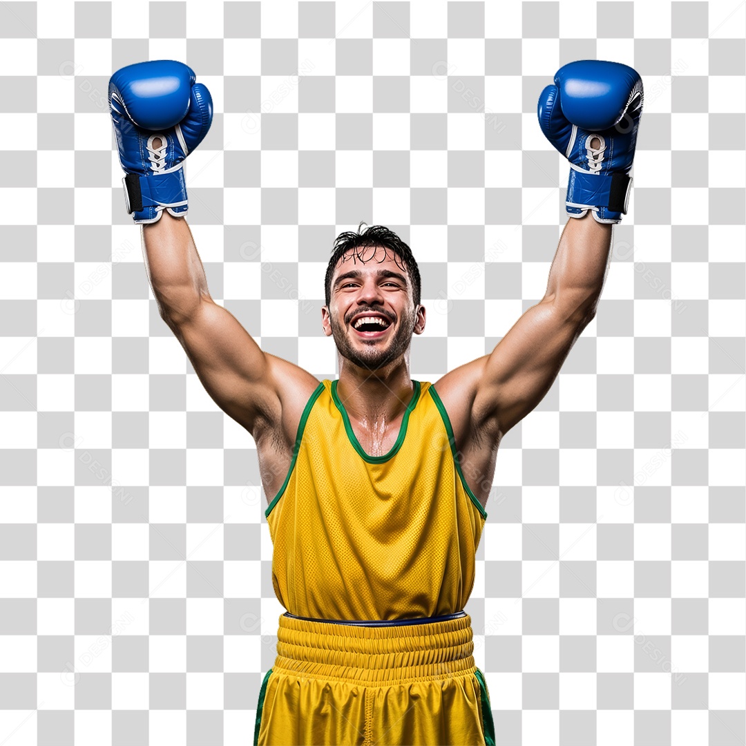 Lutador de Boxe PNG Transparente