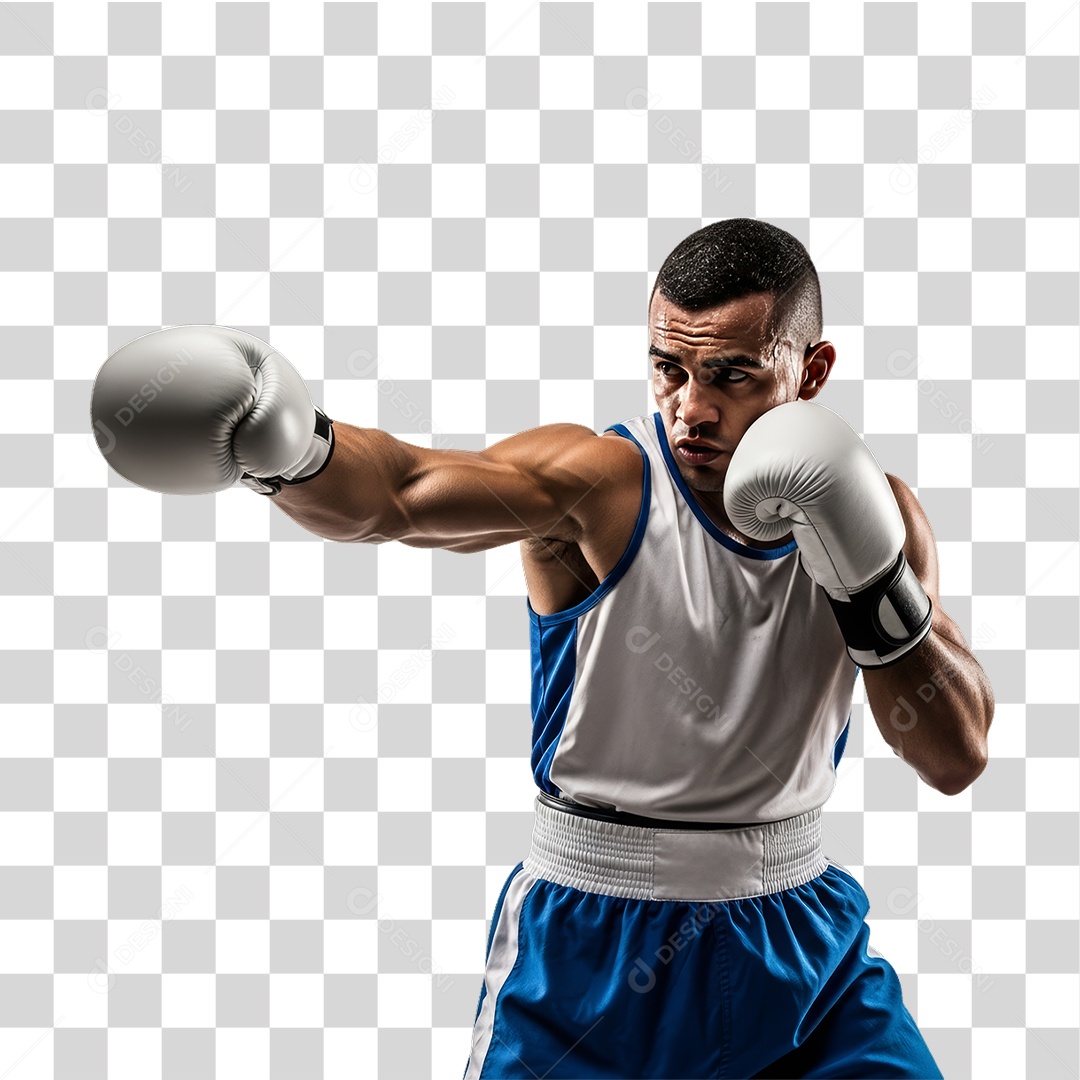 Lutador de Boxe PNG Transparente