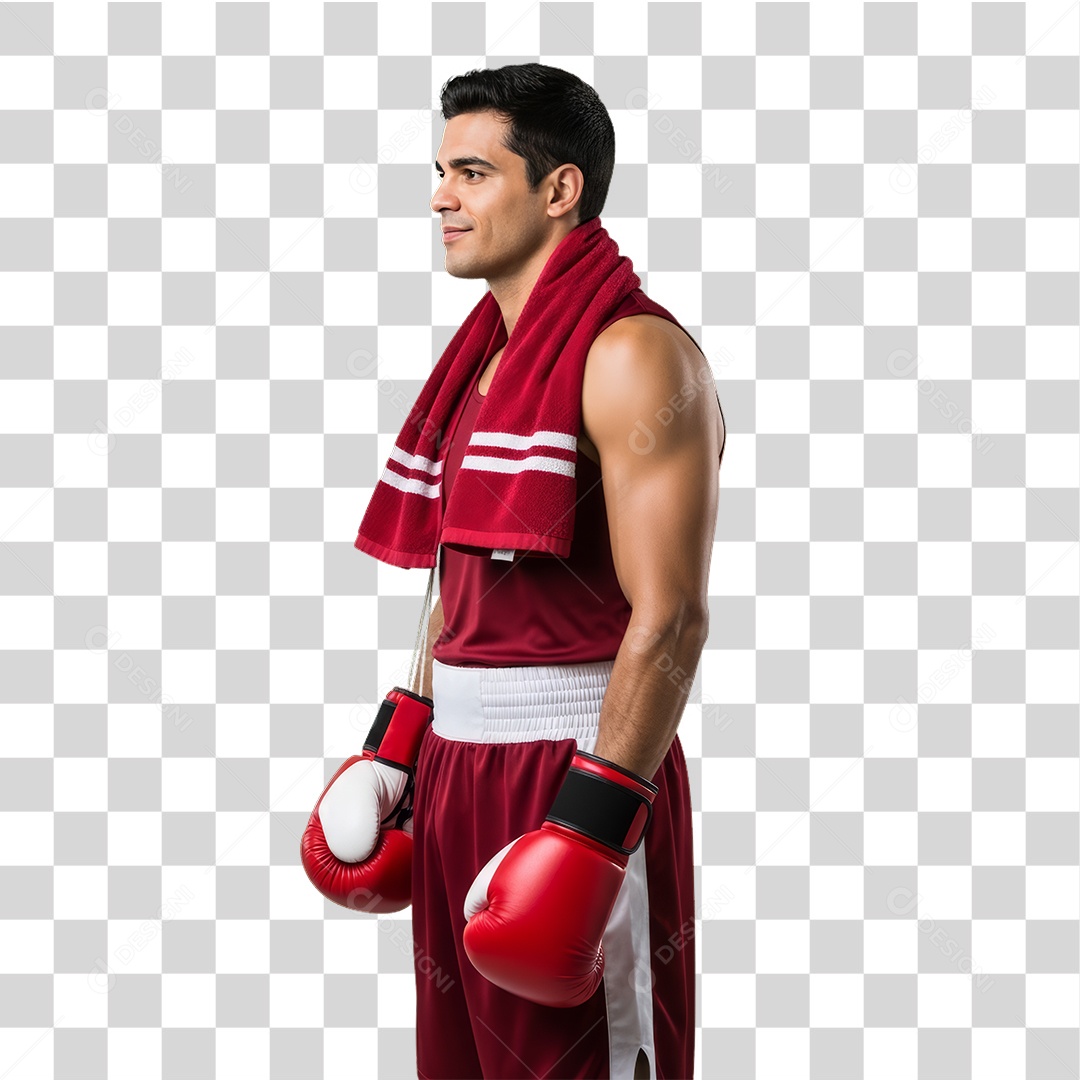 Lutador de Boxe PNG Transparente