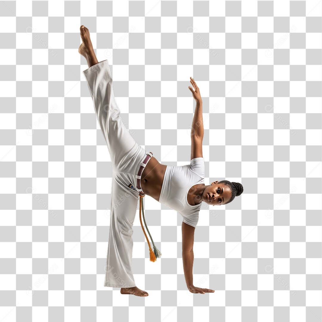 Lutadora de Capoeira PNG Transparente