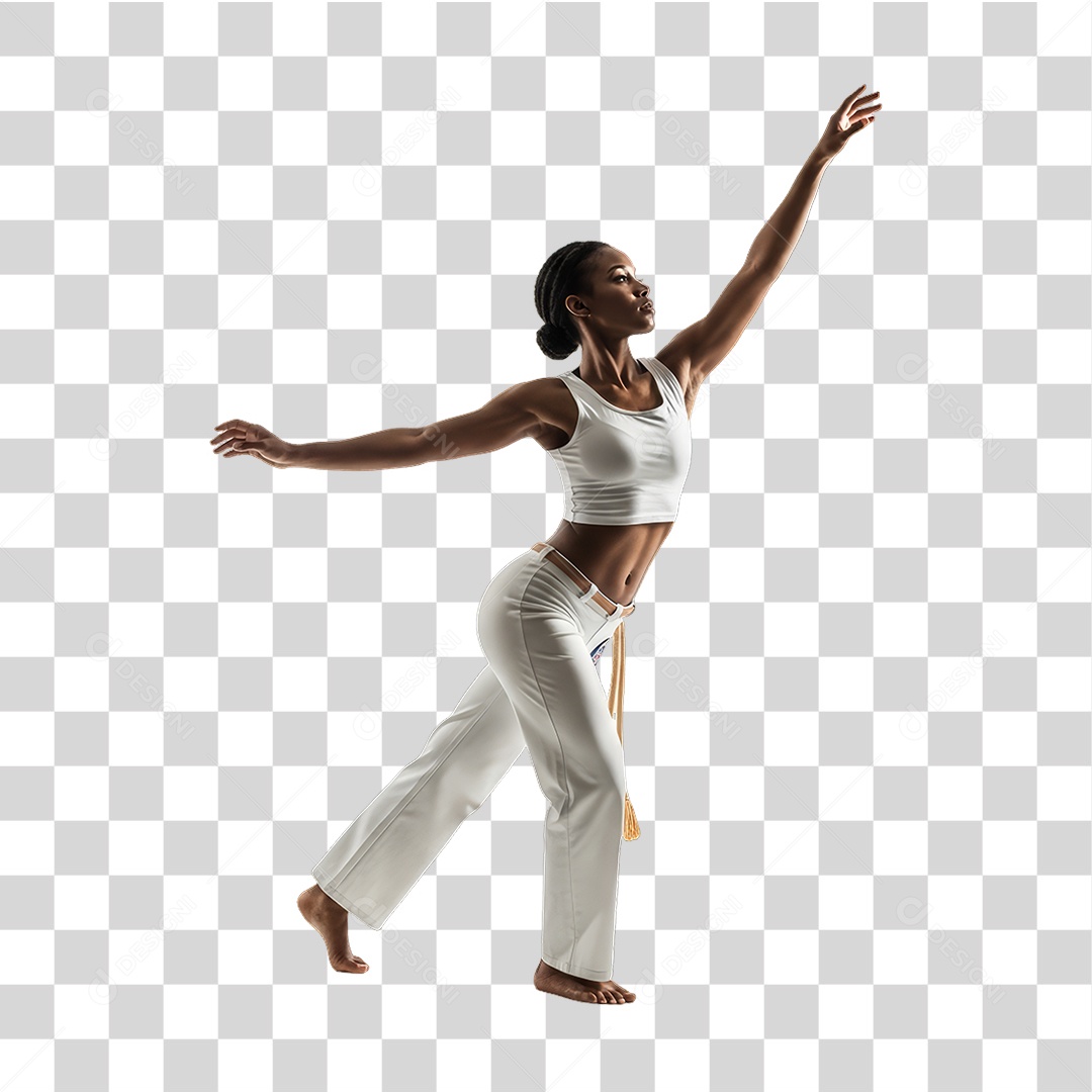 Lutadora de Capoeira PNG Transparente