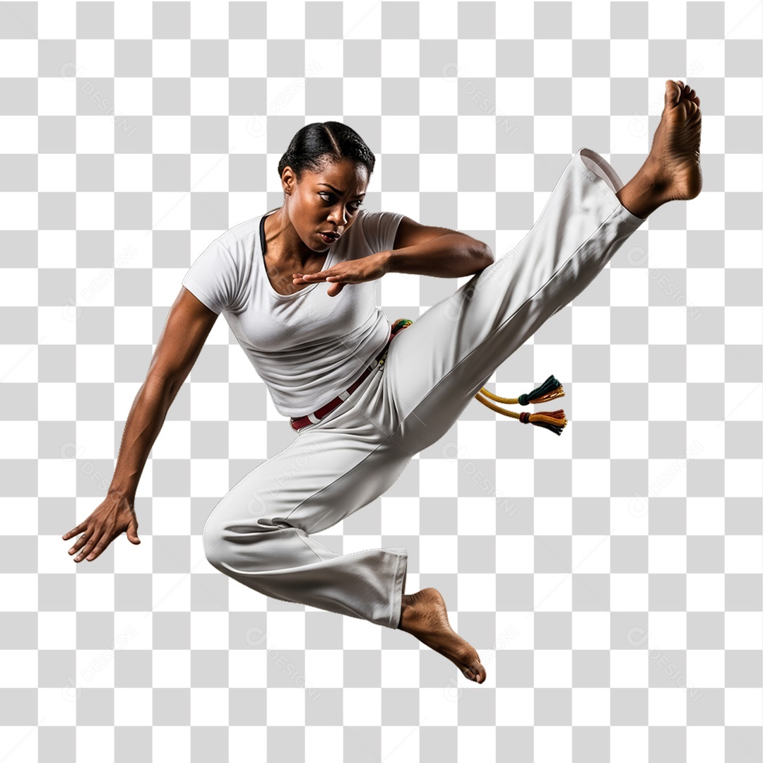 Lutadora de Capoeira PNG Transparente