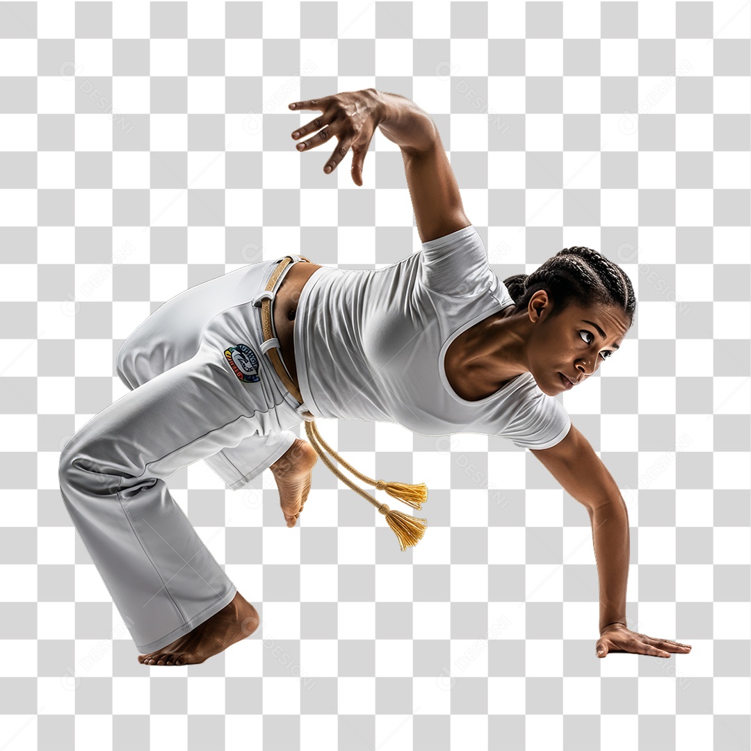 Lutadora de Capoeira PNG Transparente