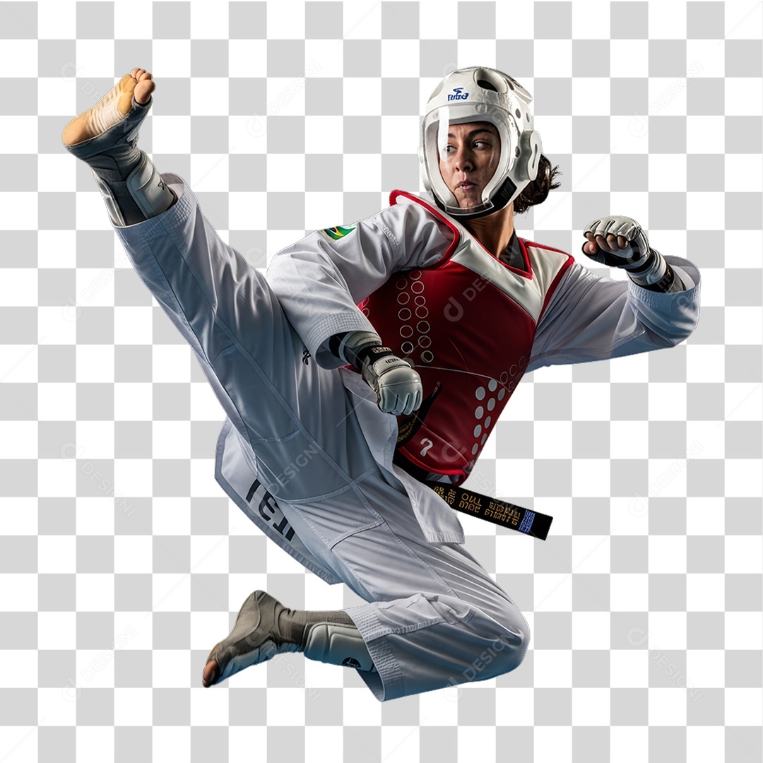 Lutadora de Taekwondo PNG Transparente