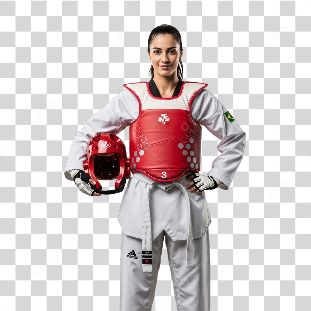 Lutadora de Taekwondo PNG Transparente