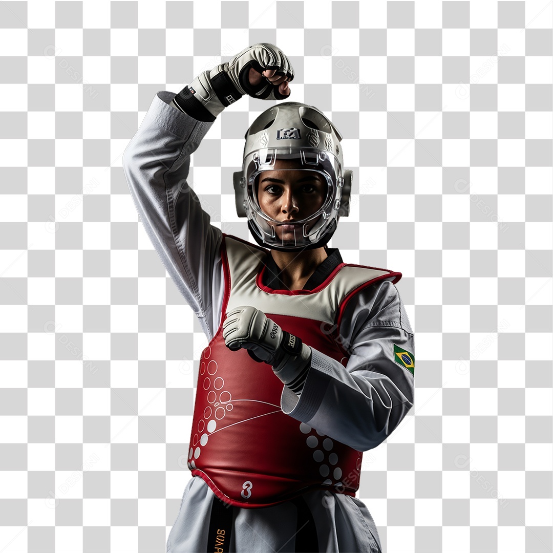 Lutadora de Taekwondo PNG Transparente