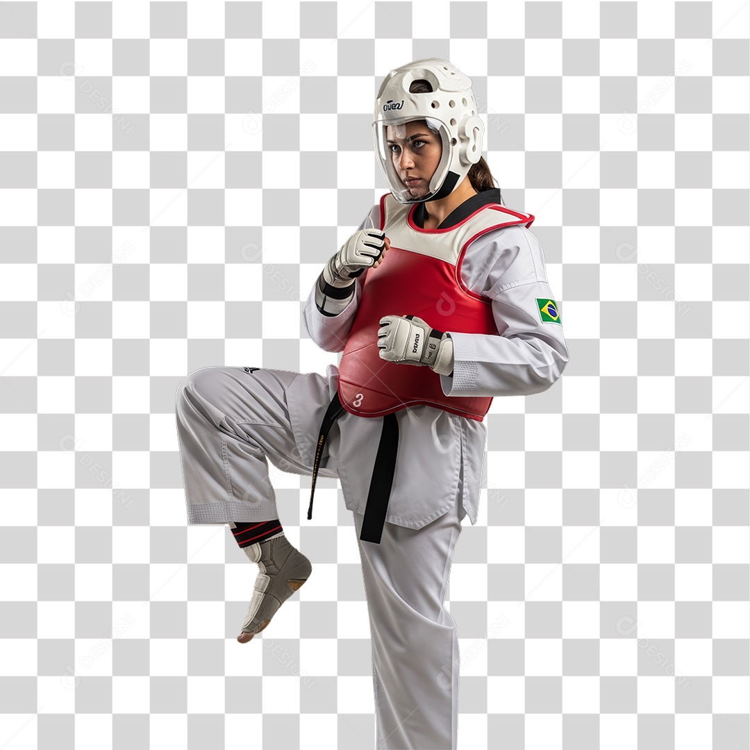 Lutadora de Taekwondo PNG Transparente