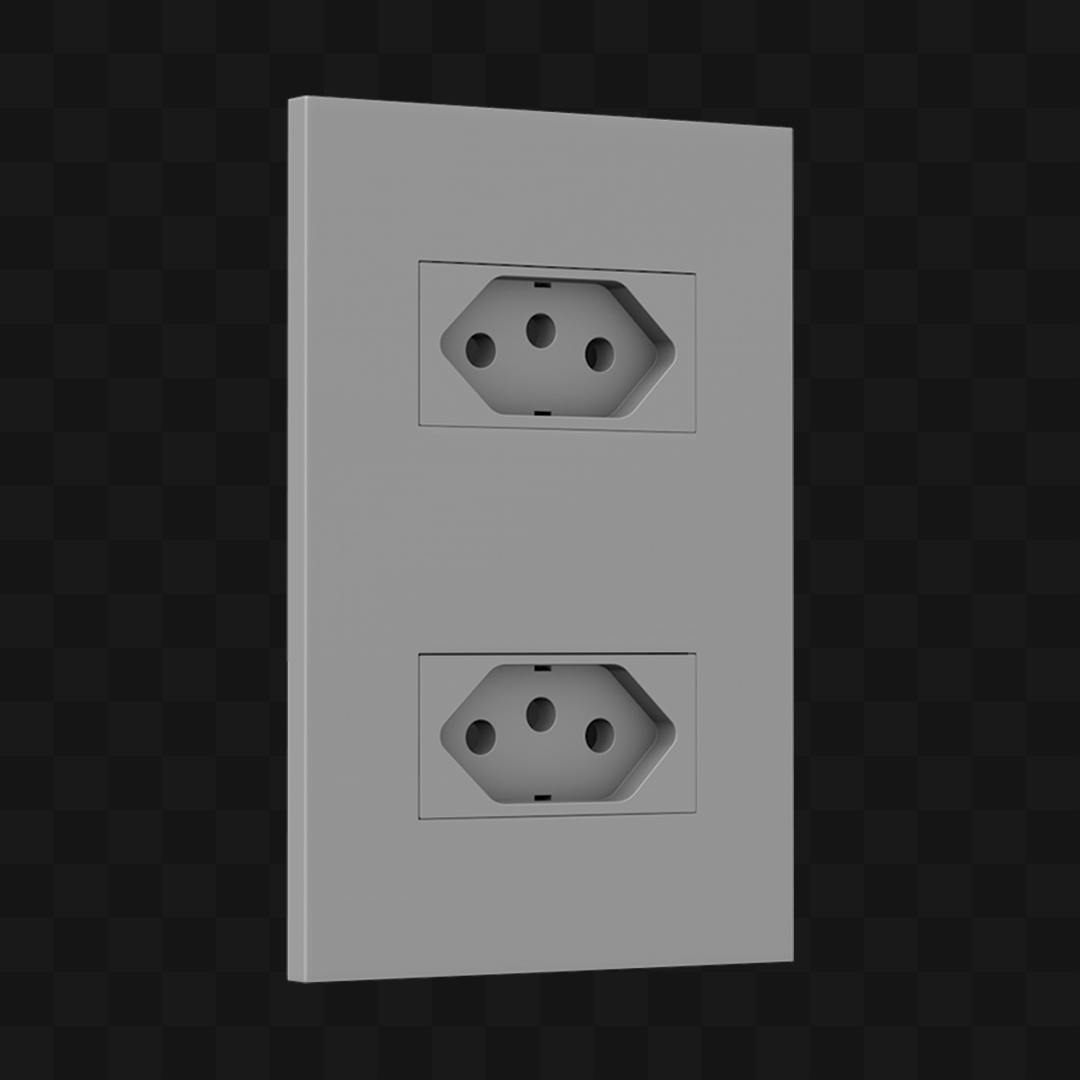 Duas Tomadas - Modelo 3D