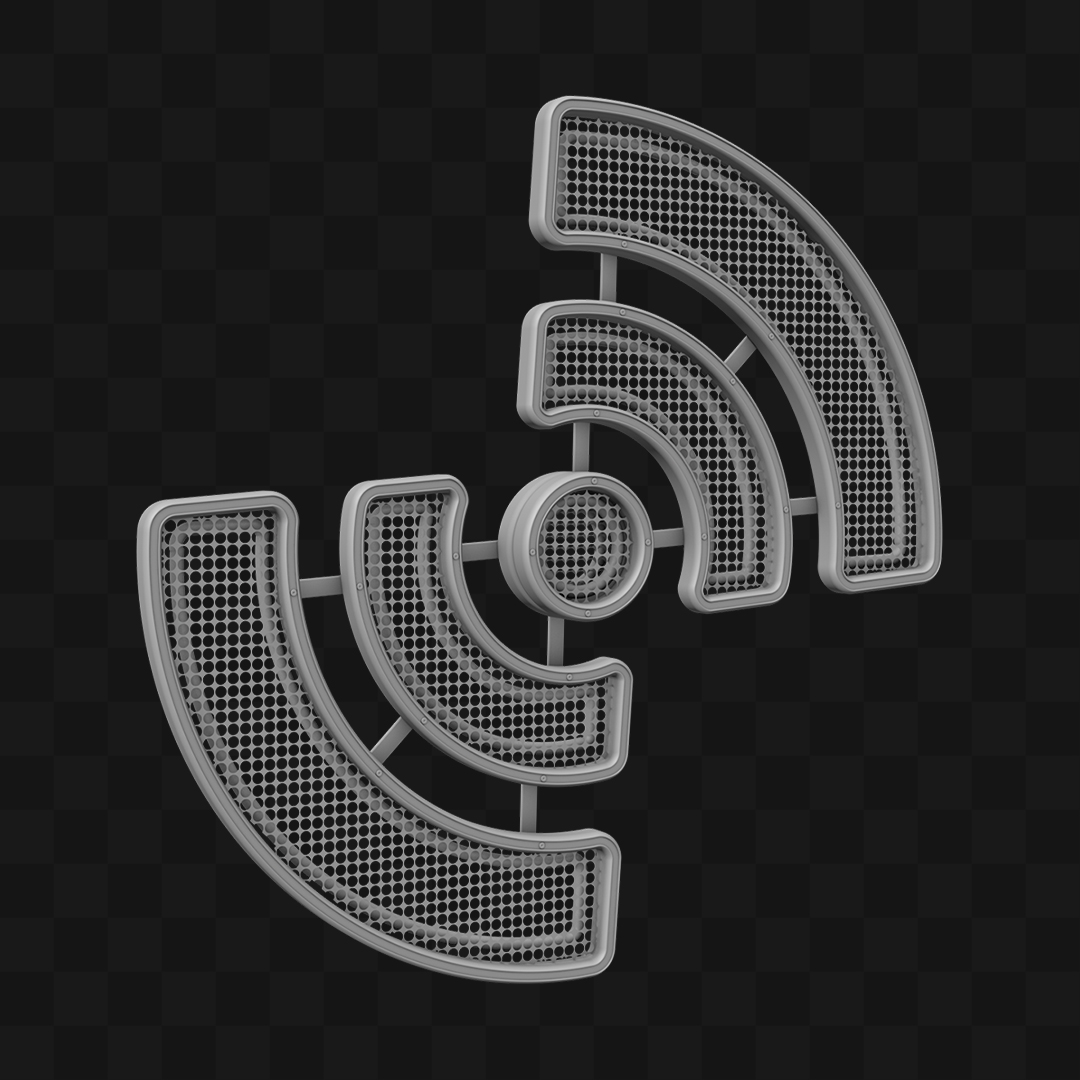 Grade Wi-Fi Ícone - Modelo 3D