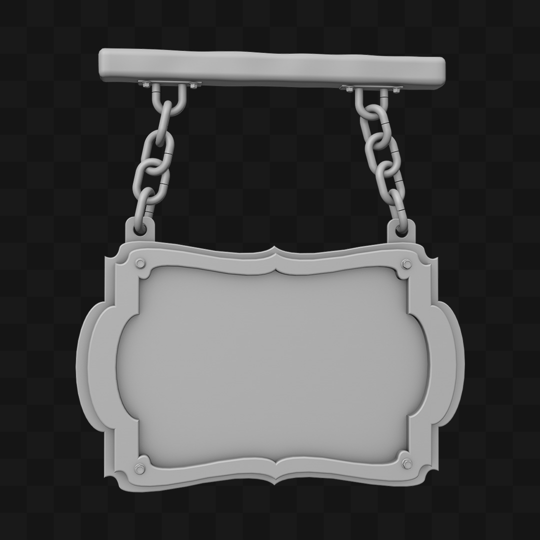 Placa de Madeira - Modelo 3D