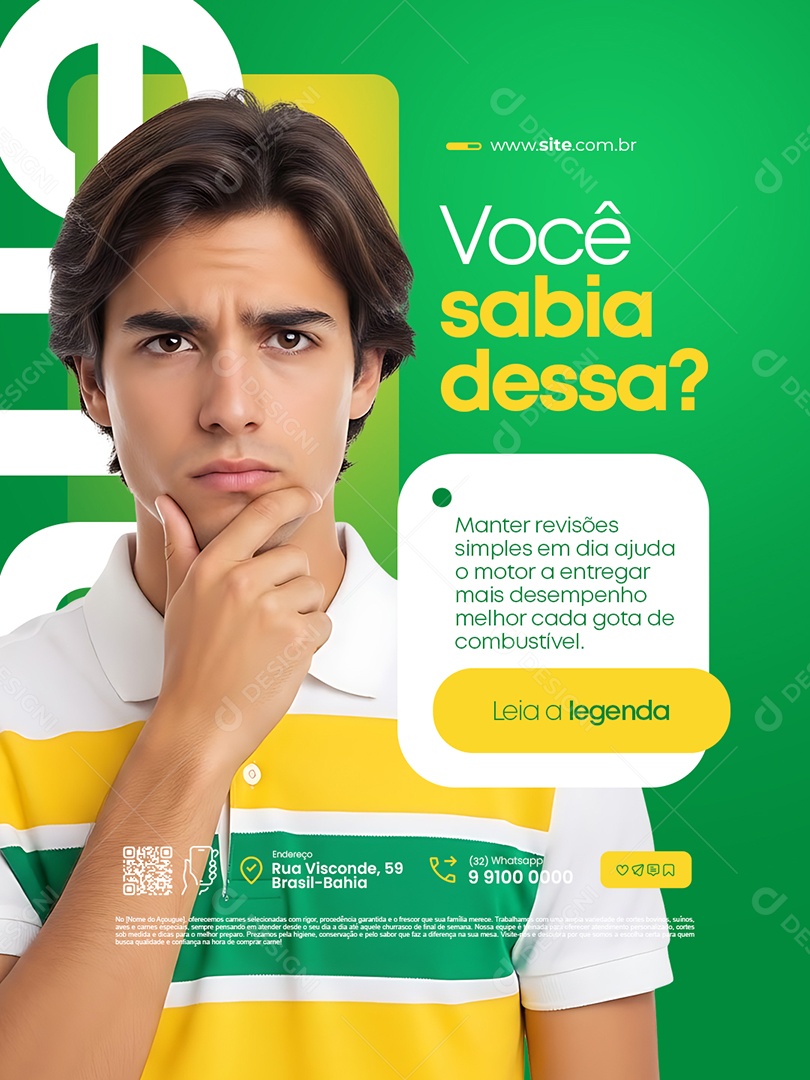 Posto de Gasolina Você Sabia Dessa Social Media PSD Editável
