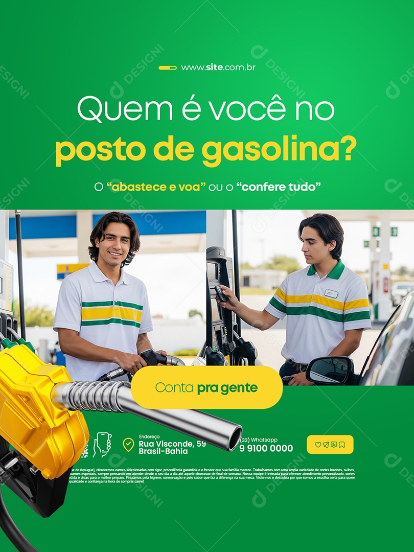 Posto de Gasolina Quem é Você no Posto de Gasolina Social Media PSD Editável