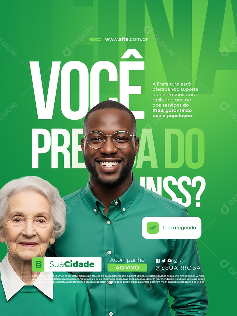 Prefeitura Você Precisa do INSS Social Media PSD Editável
