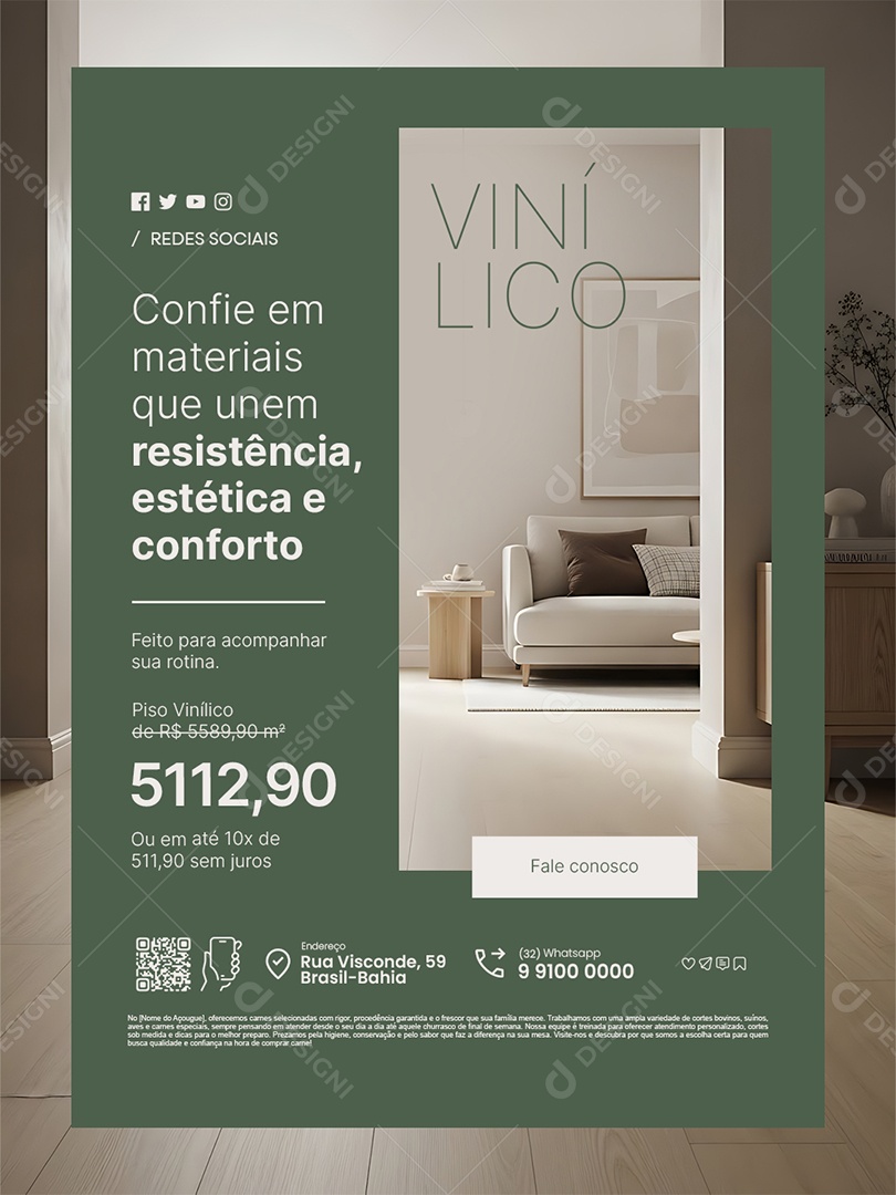 Loja Cortinas Confie em Materaiis Que Unem Resistência Social Media PSD Editável