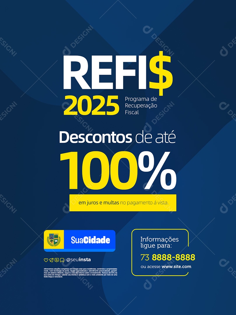 Refis 2025 Progama de Recuperação Fiscal Social Media PSD Editável