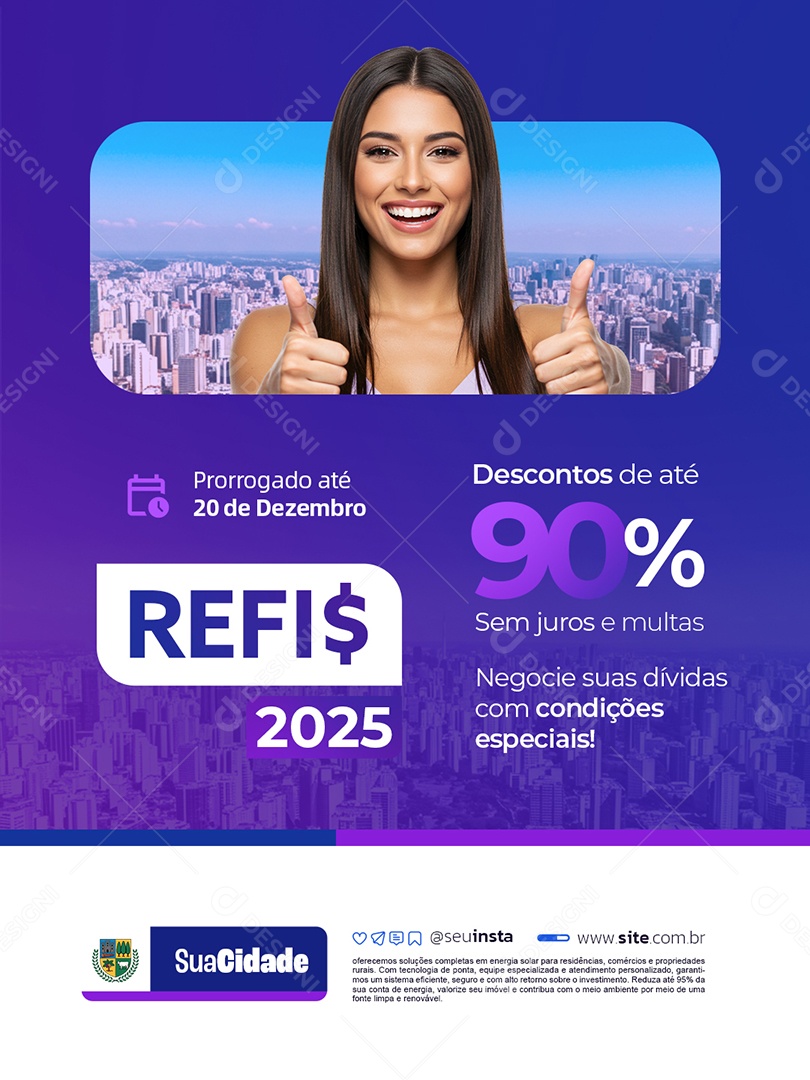 Refis 2025 Descontos de Até 95% Sem Juros e Multas Social Media PSD Editável