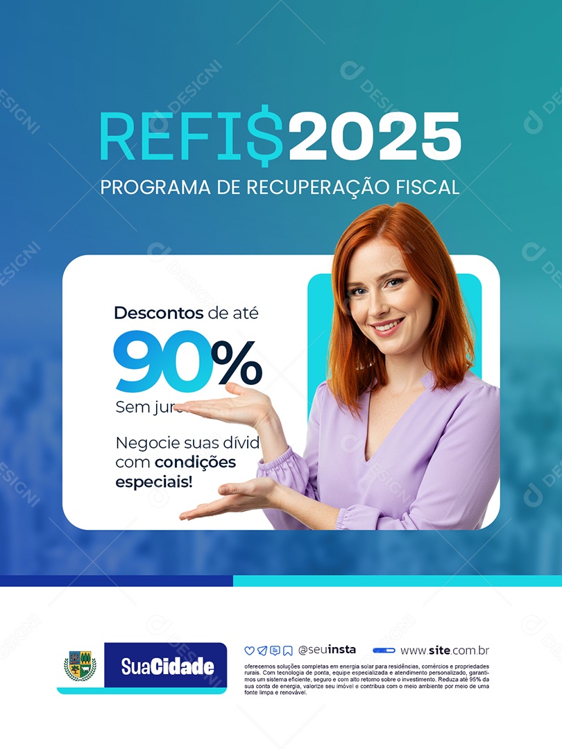 Refis 2025 Programa de Recuperação Fiscal Social Media PSD Editável