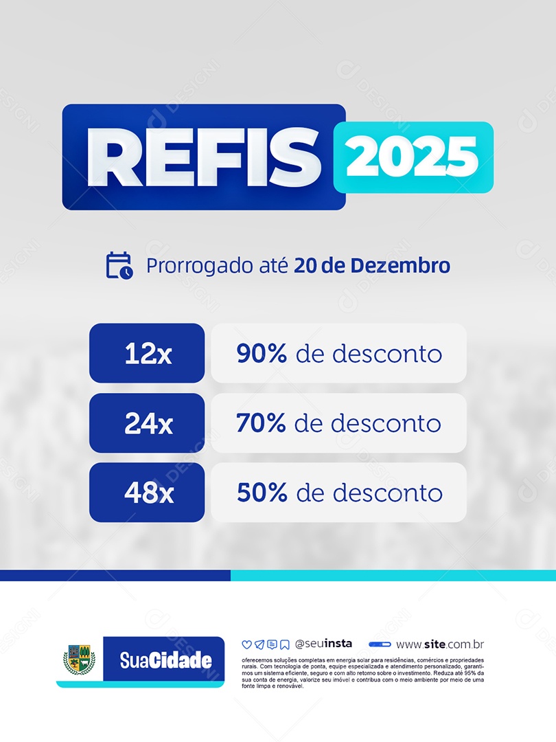 Refis 2025 Prorrogado Até 20 de Dezembro Social Media PSD Editável