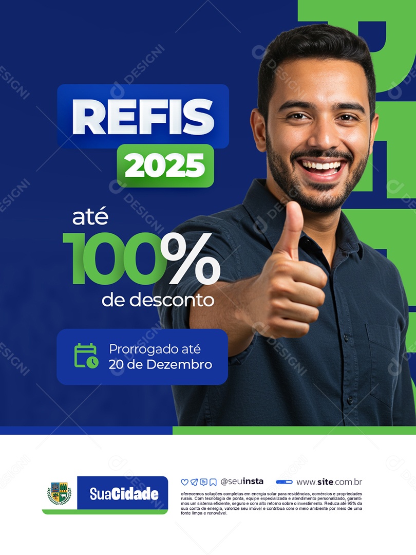 Refis 2025 Até 100% de Desconto Social Media PSD Editável