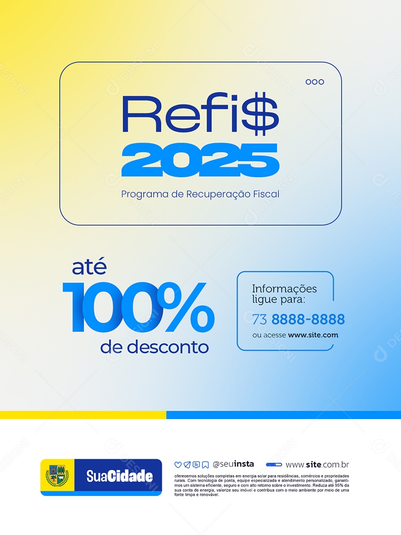 Refis 2025 Programa de Recuperação Fiscal Social Media PSD Editável
