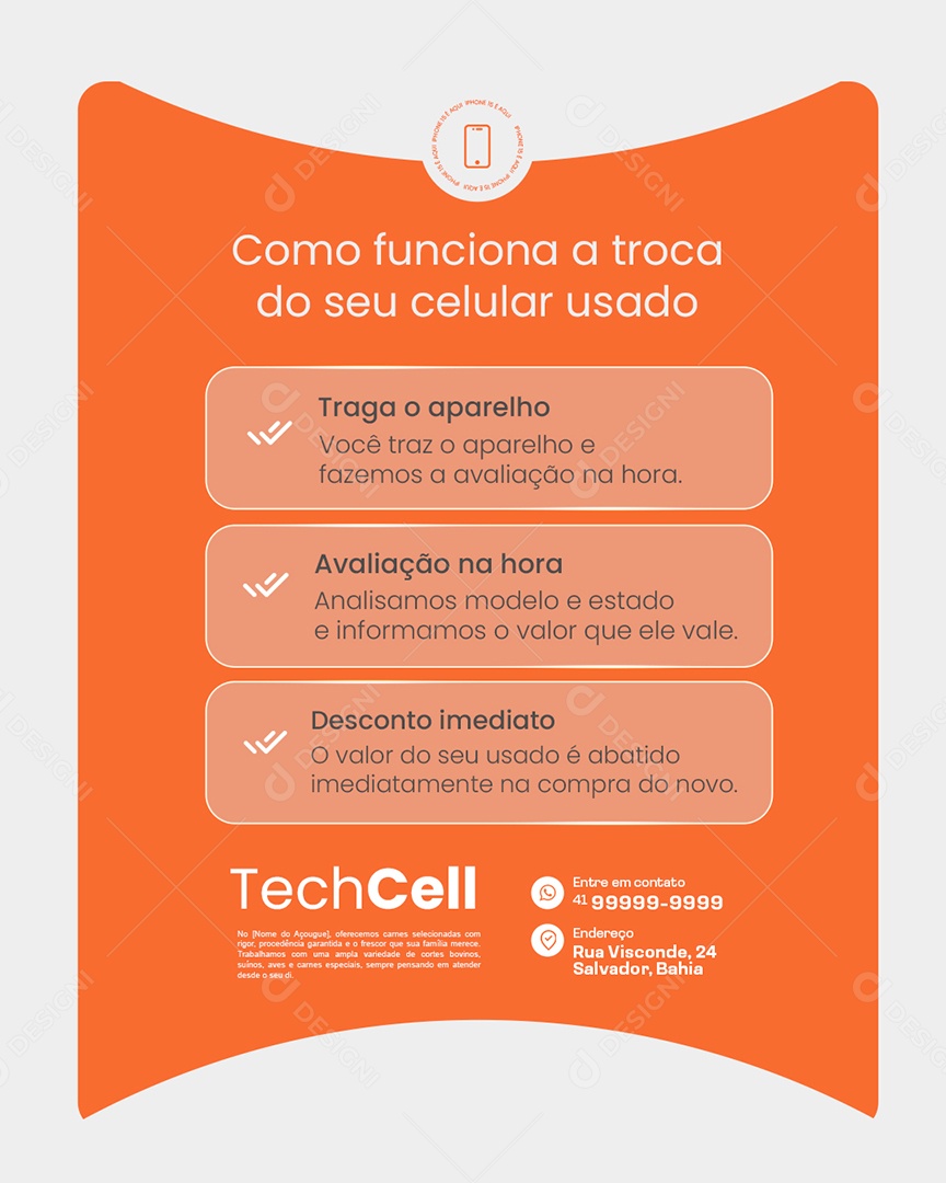 Loja de Celulares Como Funciona a Troca do Seu Celular Usado Social Media PSD Editável
