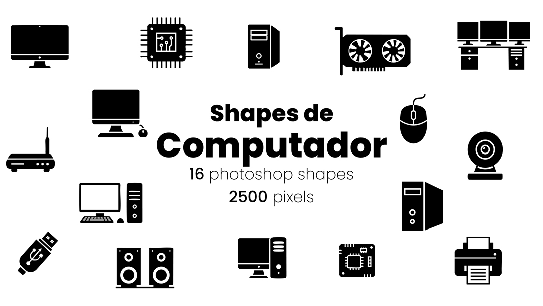 Conjunto de Ícones Informática Computador Shapes CSH