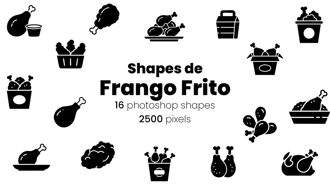 Conjunto de Ícones Frango Frito Shapes CSH