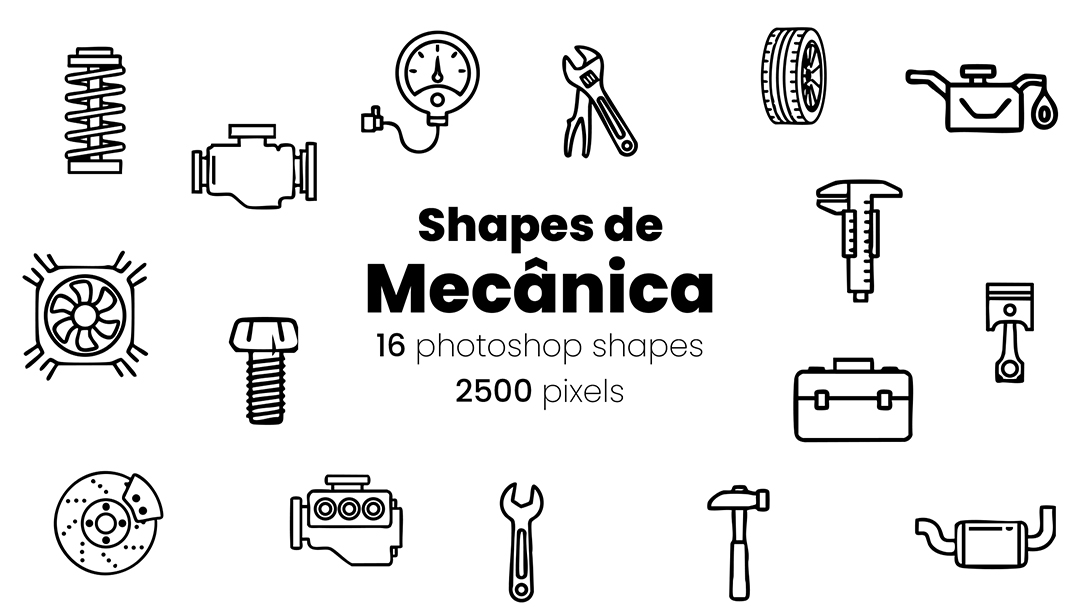 Conjunto de Ícones Mecânica Ícones Shapes CSH