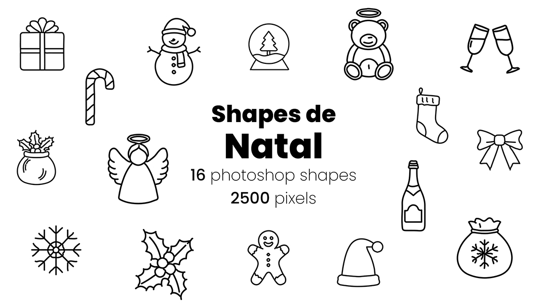 Conjunto de Ícones Natalino Natal Shapes CSH