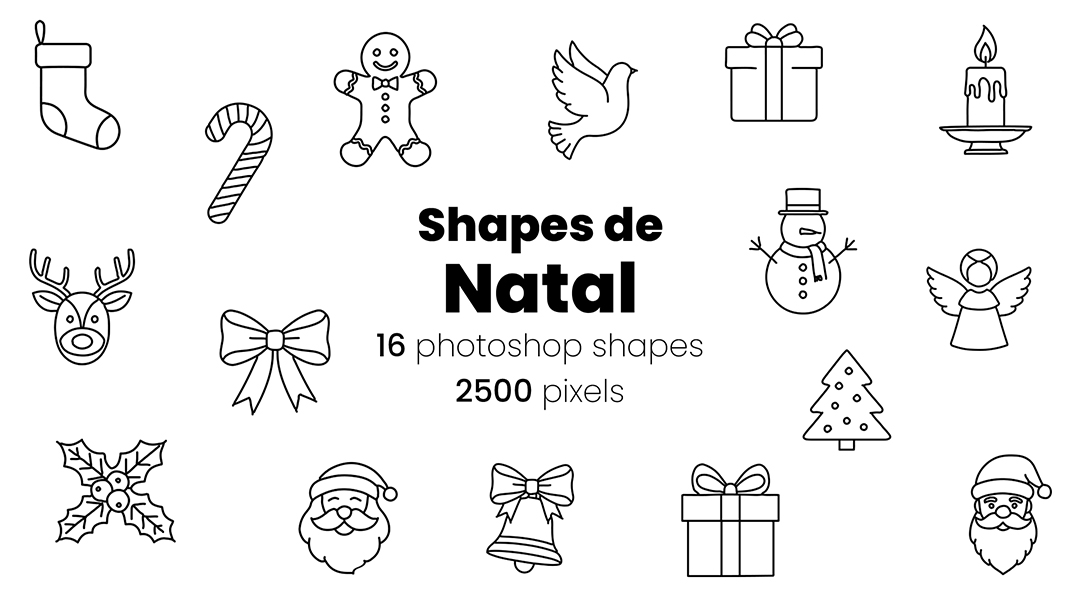 Conjunto de Ícones Natalino Natal Shapes CSH