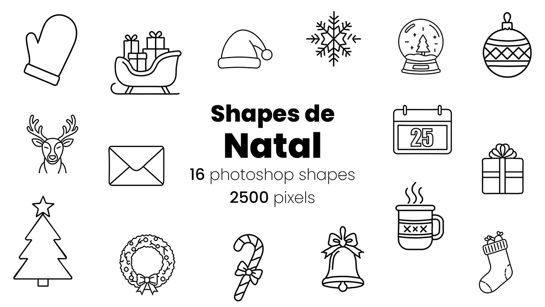 Conjunto de Ícones Natalino Natal Shapes CSH