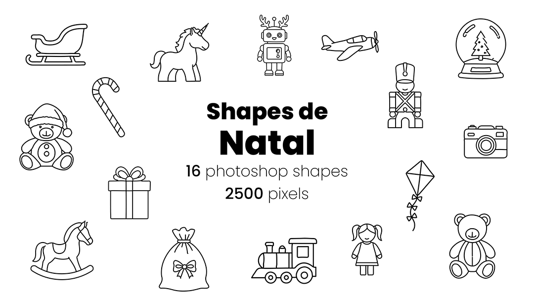 Conjunto de Ícones Natalino Natal Shapes CSH